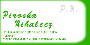 piroska mihalecz business card